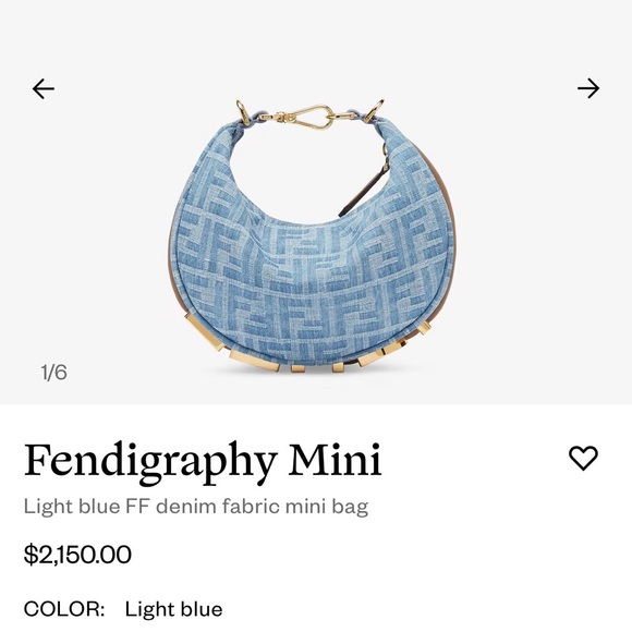 NWT* FENDI Mini Fendigraphy Denim FF bag - Picture 1 of 17